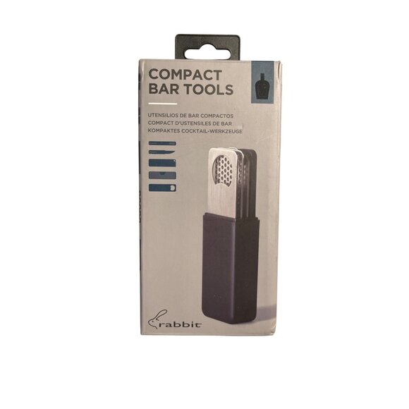 Rabbit Compact Bar Tools Set With 6 Stainless Steel Utensils & Caddy For Storage - Picture 1 of 5